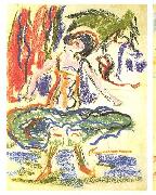Ernst Ludwig Kirchner Female cabaret dancer oil painting artist